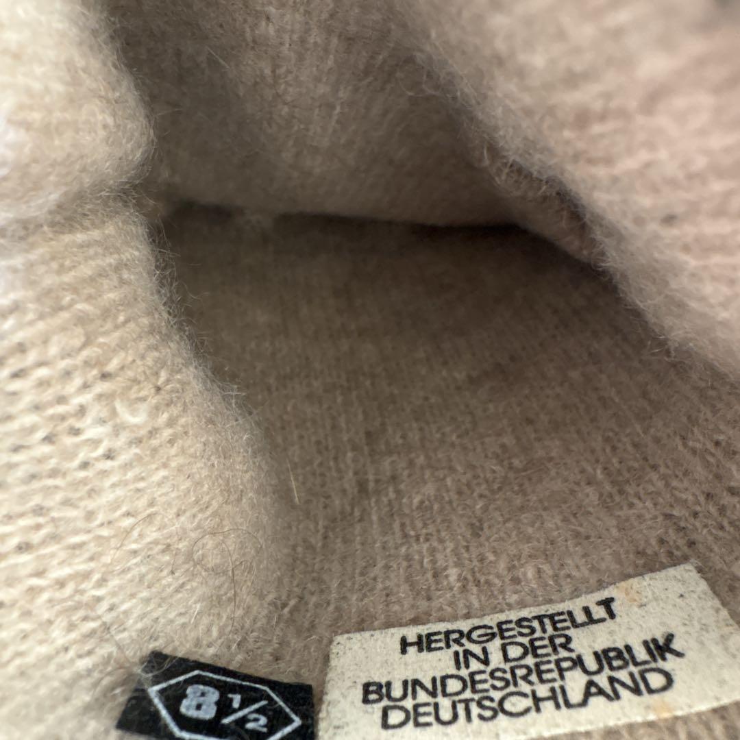 【未使用】ペッカリー 革 手袋 ドイツ製 Roeckl 8 1/2 カシミヤ