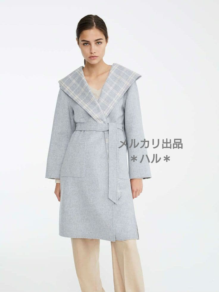 Max Mara　フーディ ピュアヴァージンウールロングコート　リバーシブル