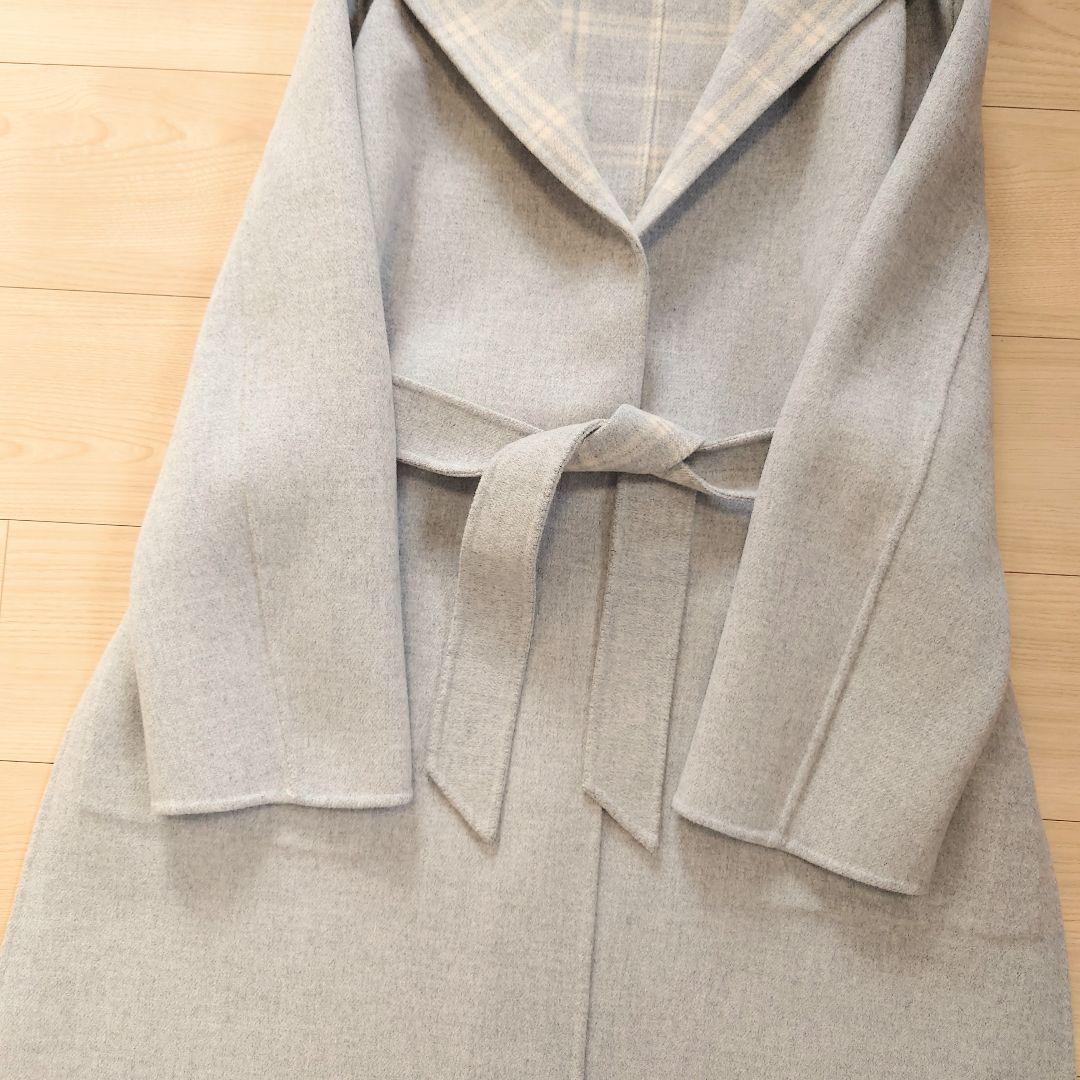 Max Mara　フーディ ピュアヴァージンウールロングコート　リバーシブル