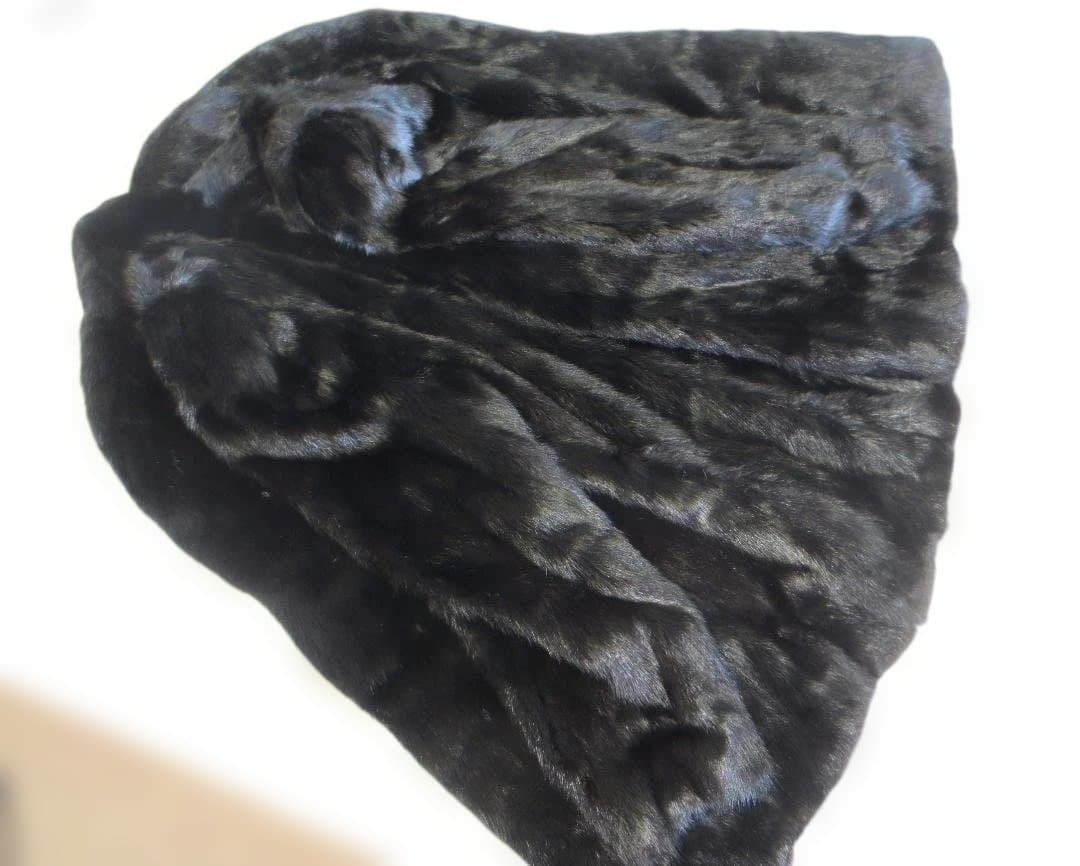 専用　未使用ミンク黒ファーのロングコート　１５号