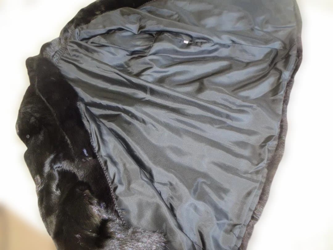 専用　未使用ミンク黒ファーのロングコート　１５号