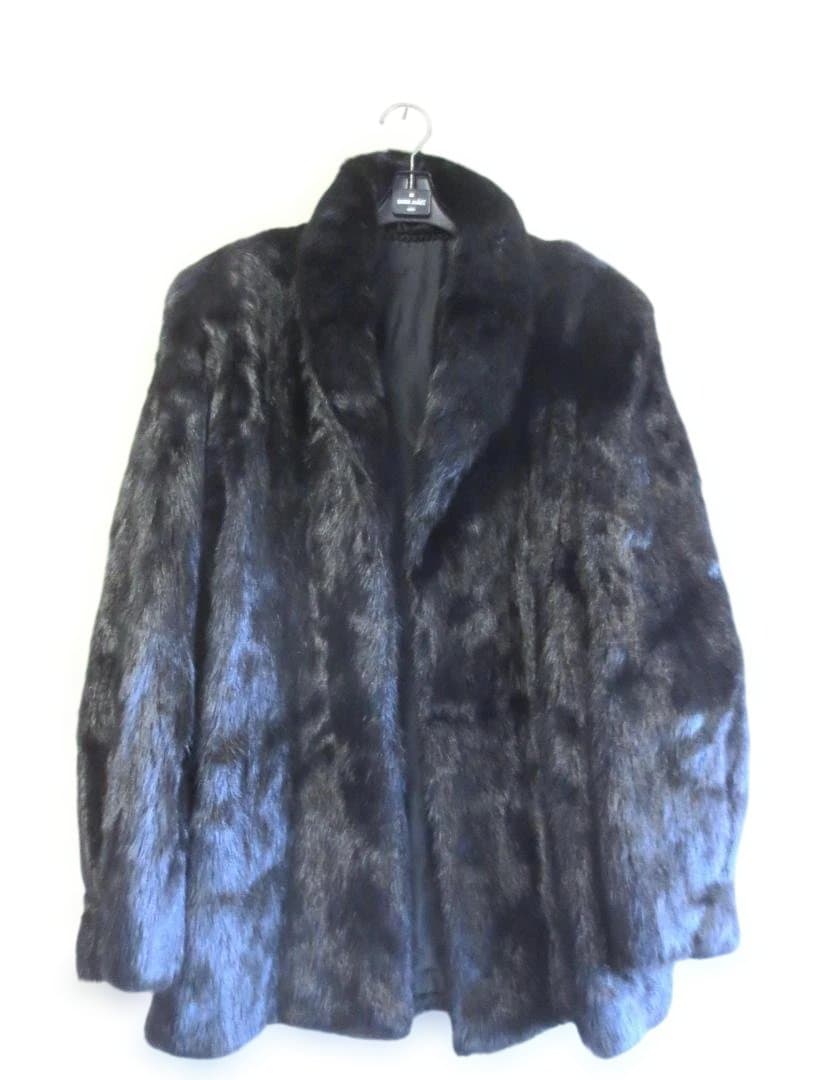 専用　未使用ミンク黒ファーのロングコート　１５号