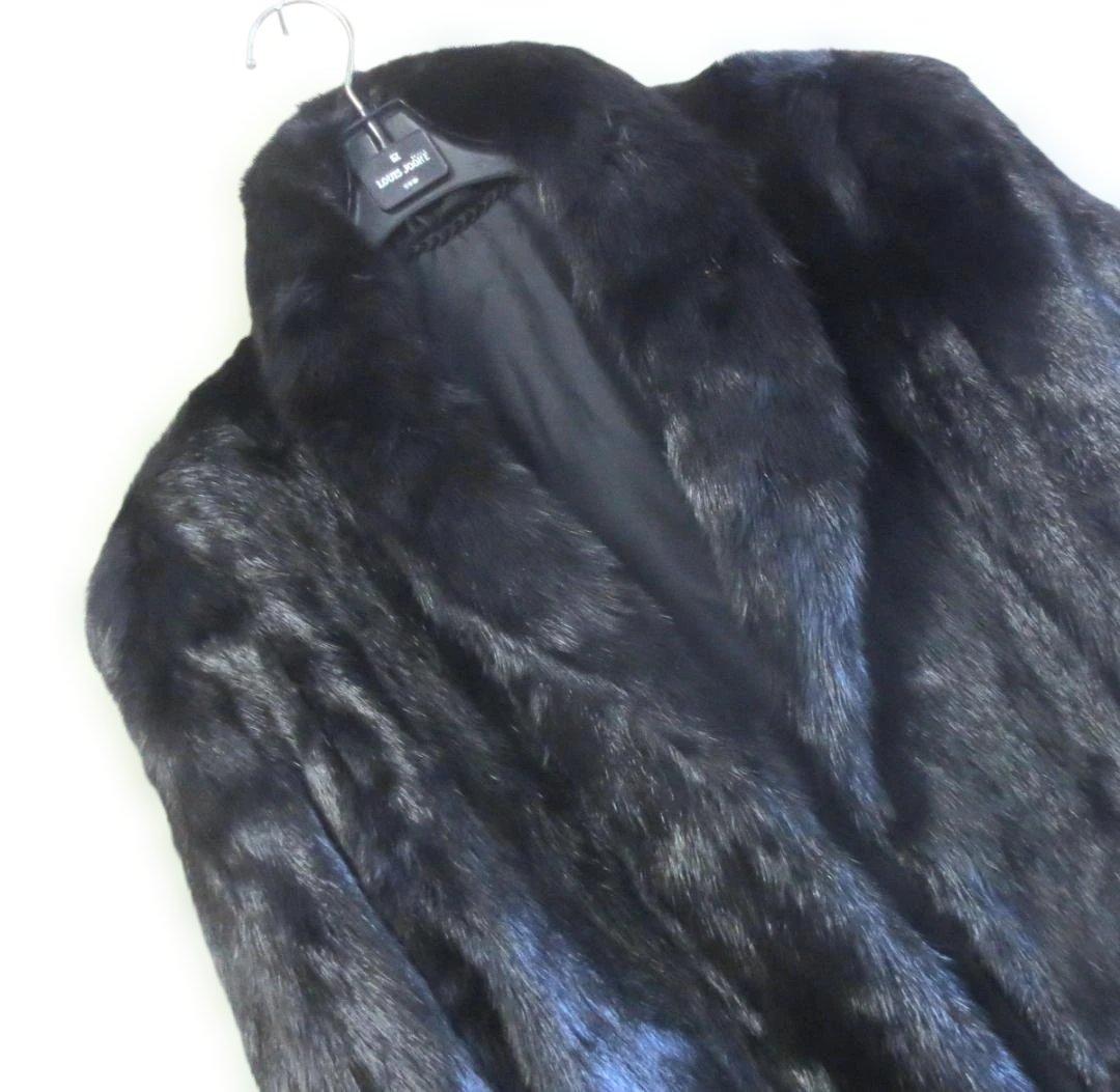 専用　未使用ミンク黒ファーのロングコート　１５号
