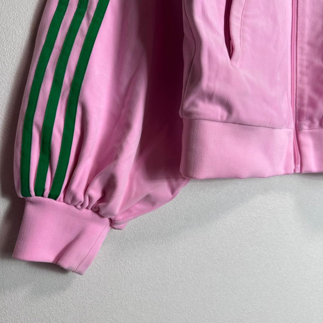 美品　アディダス　ジャージ　ベロア　バルーンスリーブ　ピンク　グリーン　M