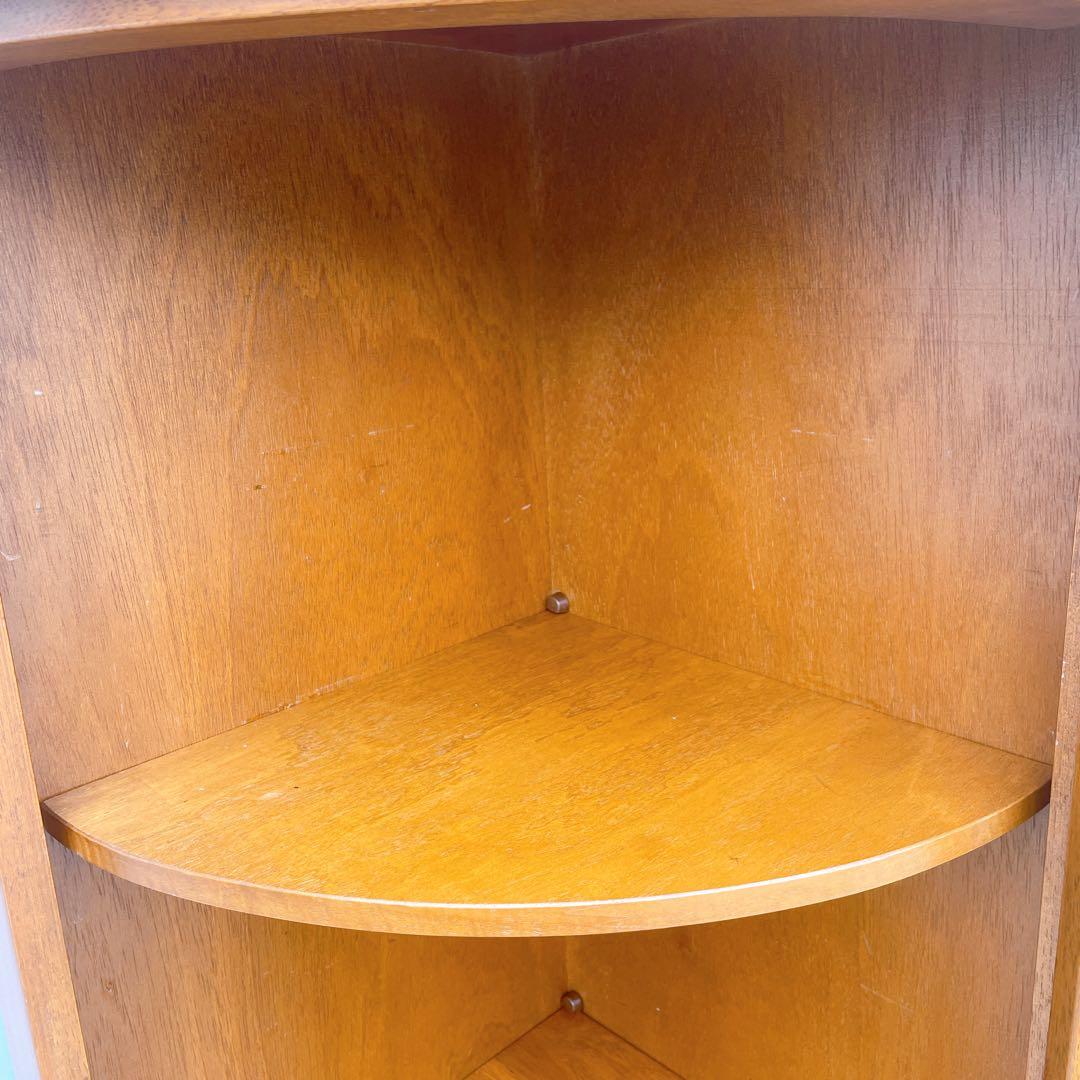 【美品】イタリア製 アンティーク コーナーキャビネット ガラス収納棚 鍵付