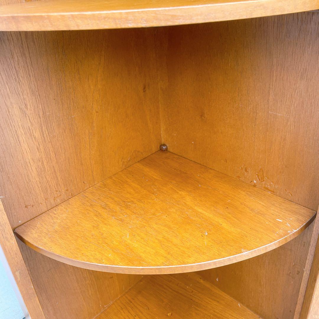 【美品】イタリア製 アンティーク コーナーキャビネット ガラス収納棚 鍵付