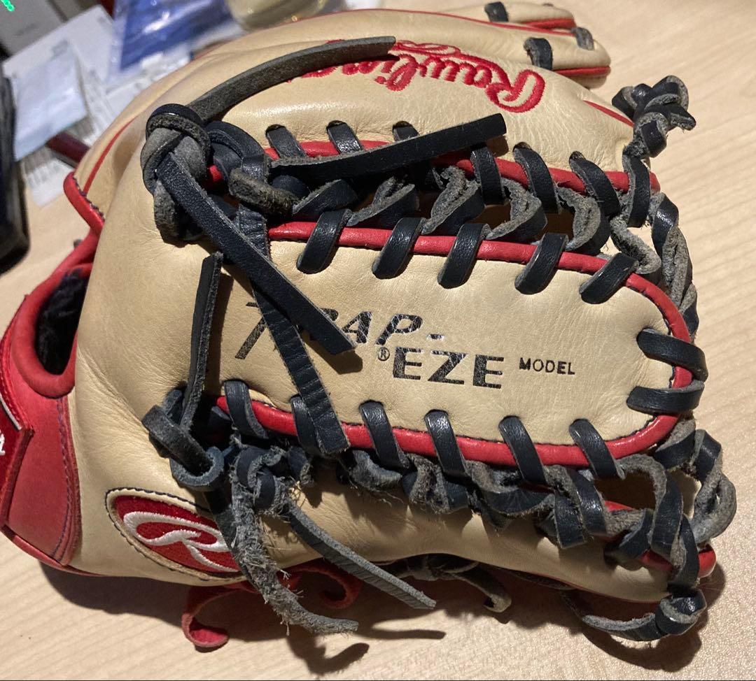 Rawlings GRXHMOS2 軟式グローブ ベージュ/赤