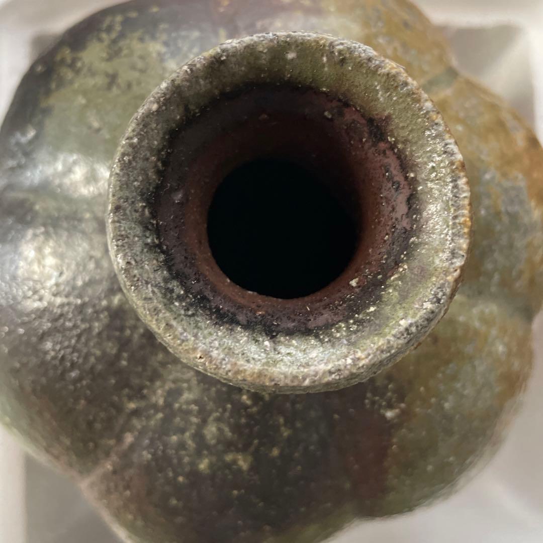 益子焼　松崎健　灰被窯変　花器