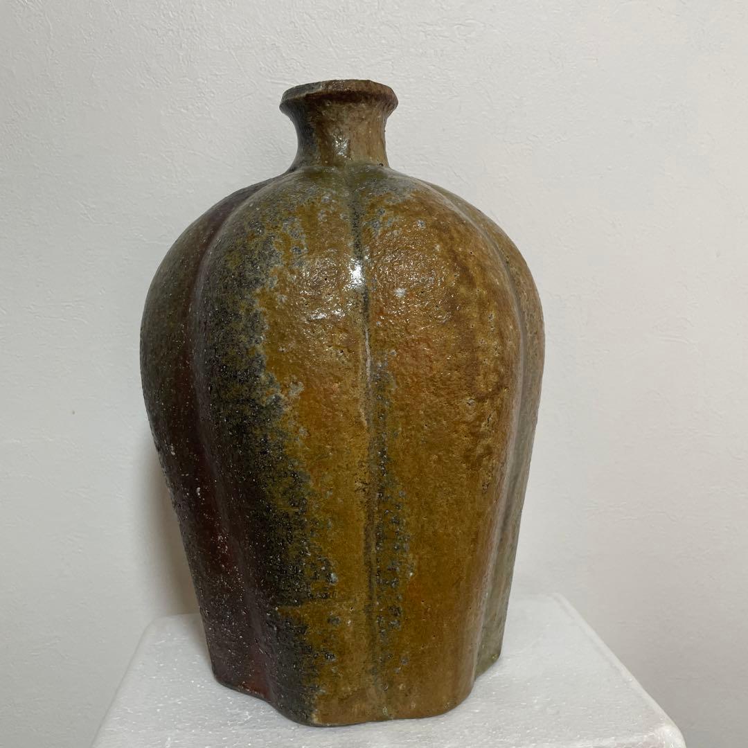 益子焼　松崎健　灰被窯変　花器