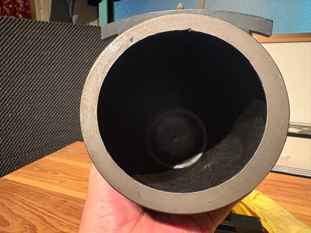 鋳鉄製 半鐘写し 置き撞鐘（木製鐘架・撞木付）