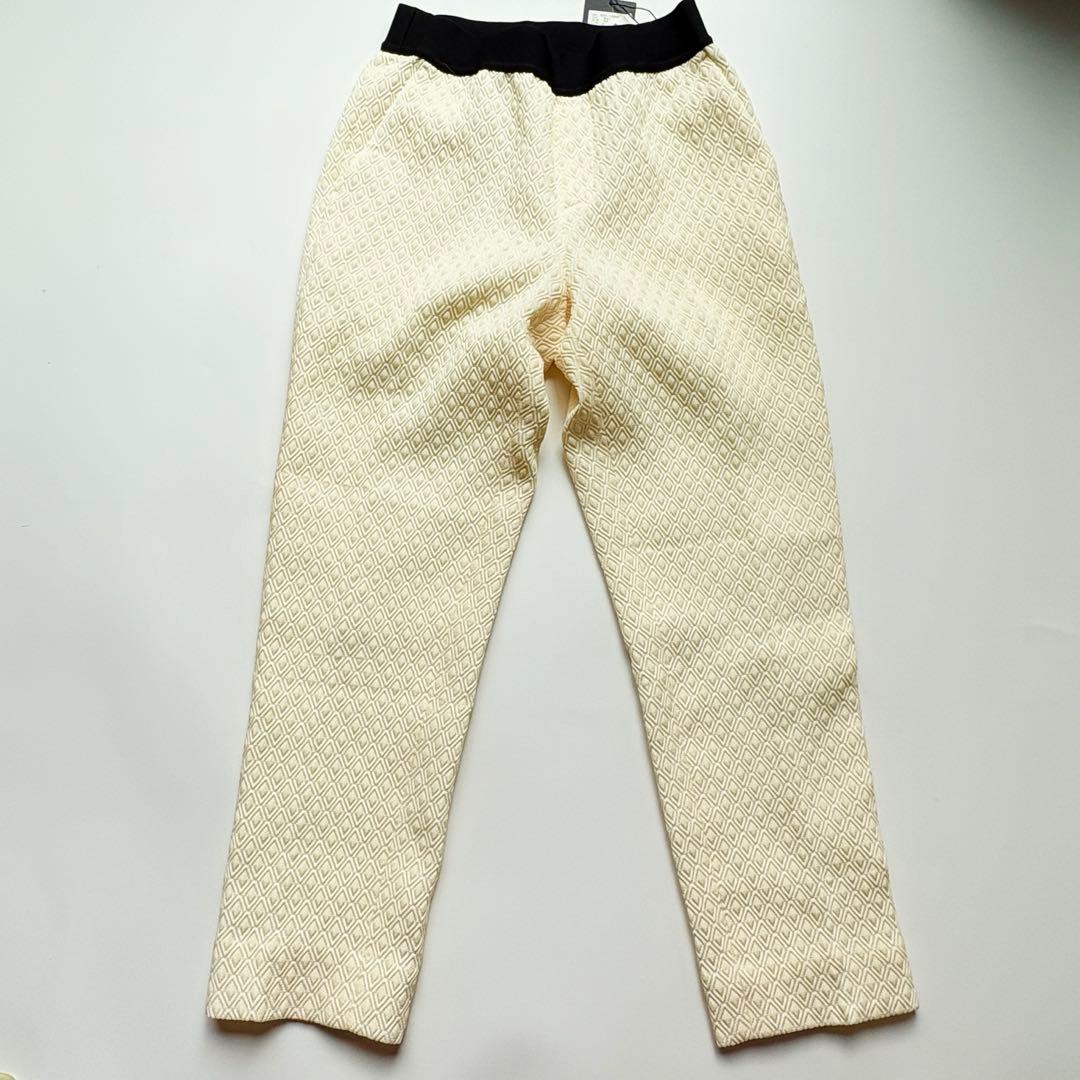 新品✨タグ付　M-fil ジャガードパンツ　アイボリー　ウエストゴム　36