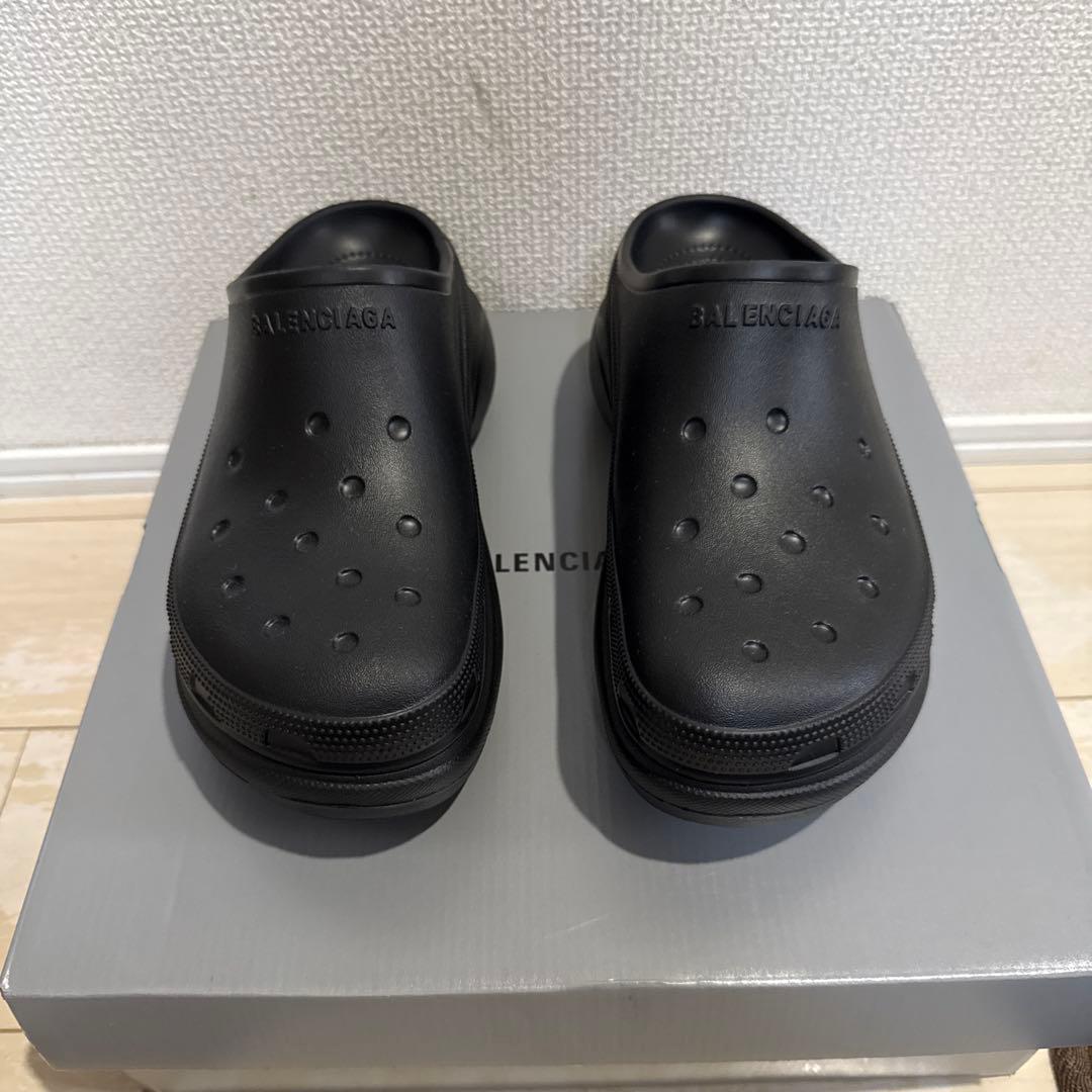 【BALENCIAGA】MEN'S CROCS MULE IN BLACK 40