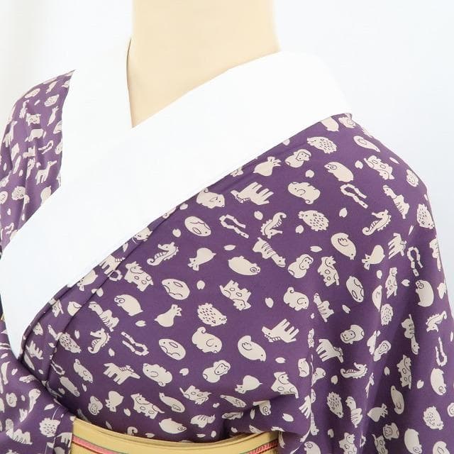 新品 鈴乃屋謹製 お正月 十二支 干支 着物 正絹 仕付け糸付 長襦袢 4928