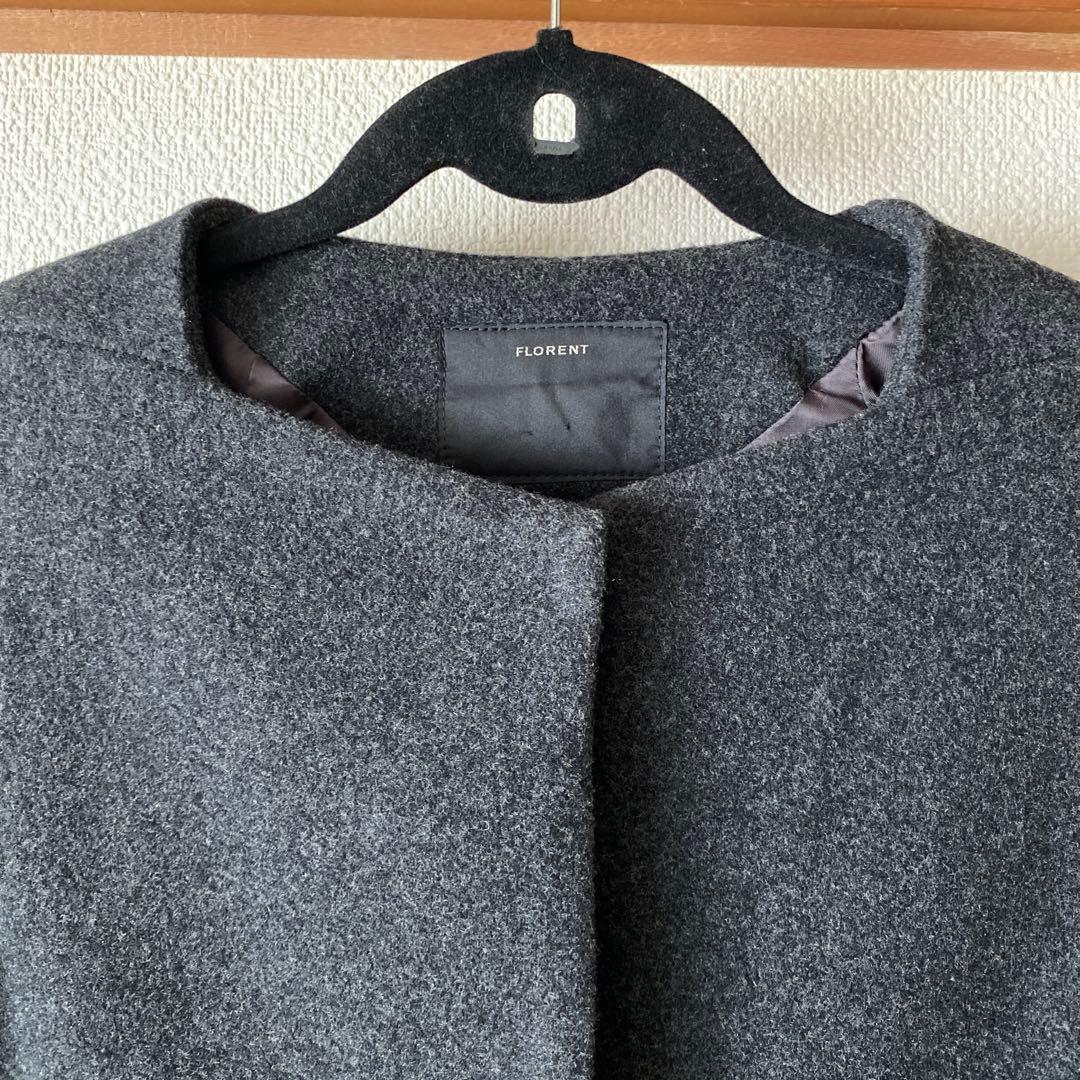 ⑨⑤FLORENT フローレント　ウールノーカラーマント コート