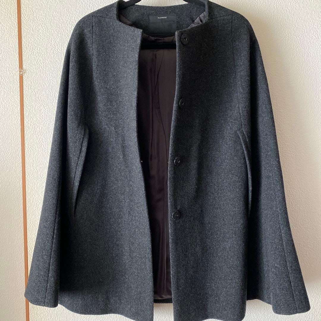 ⑨⑤FLORENT フローレント　ウールノーカラーマント コート