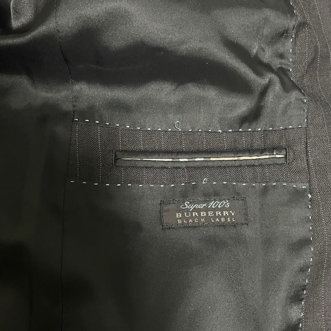 バーバリー 3ピース スーツ ブラック 38L ストライプ セットアップ 紳士