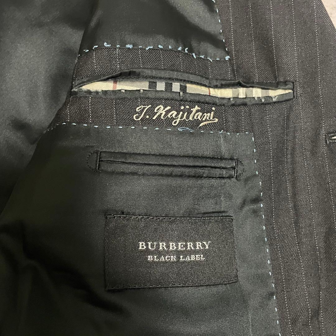 バーバリー 3ピース スーツ ブラック 38L ストライプ セットアップ 紳士