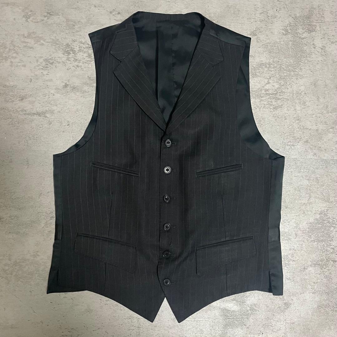 バーバリー 3ピース スーツ ブラック 38L ストライプ セットアップ 紳士