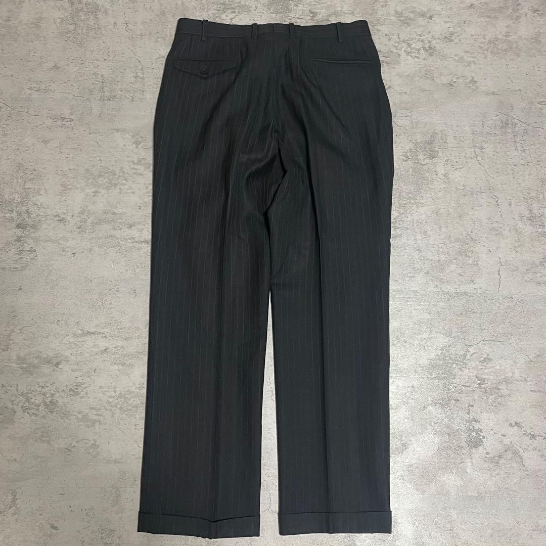 バーバリー 3ピース スーツ ブラック 38L ストライプ セットアップ 紳士