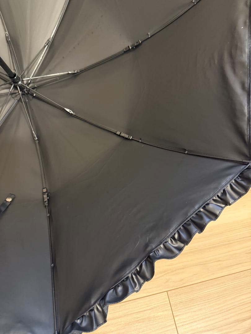 サンバリア100 2段折フリルブラック 木曲がり手元