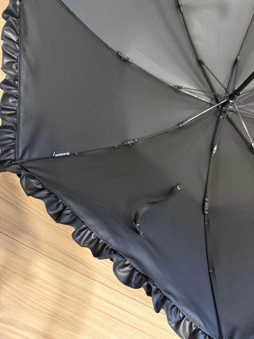 サンバリア100 2段折フリルブラック 木曲がり手元