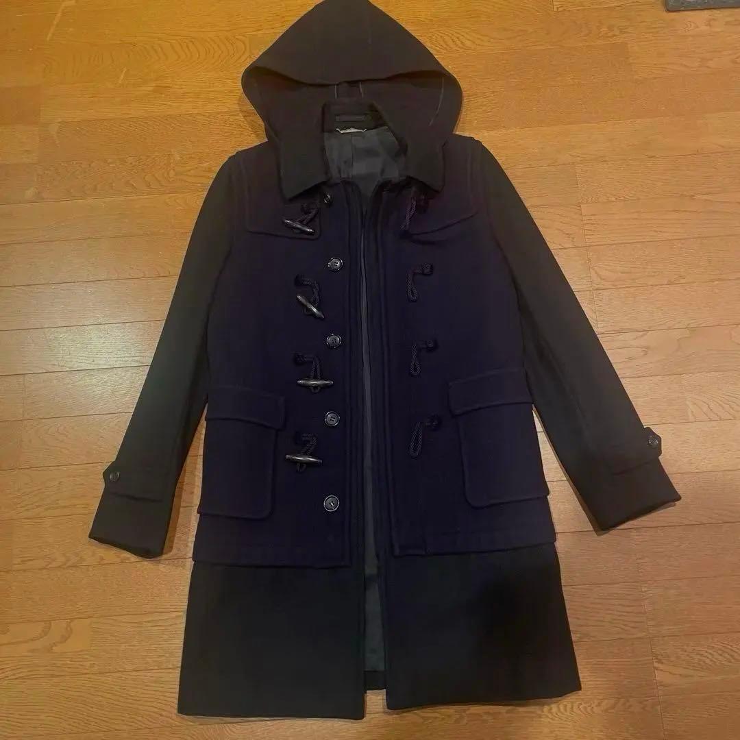 コムデギャルソンオムプリュス　ドッキングダッフルコート　黒X濃紺