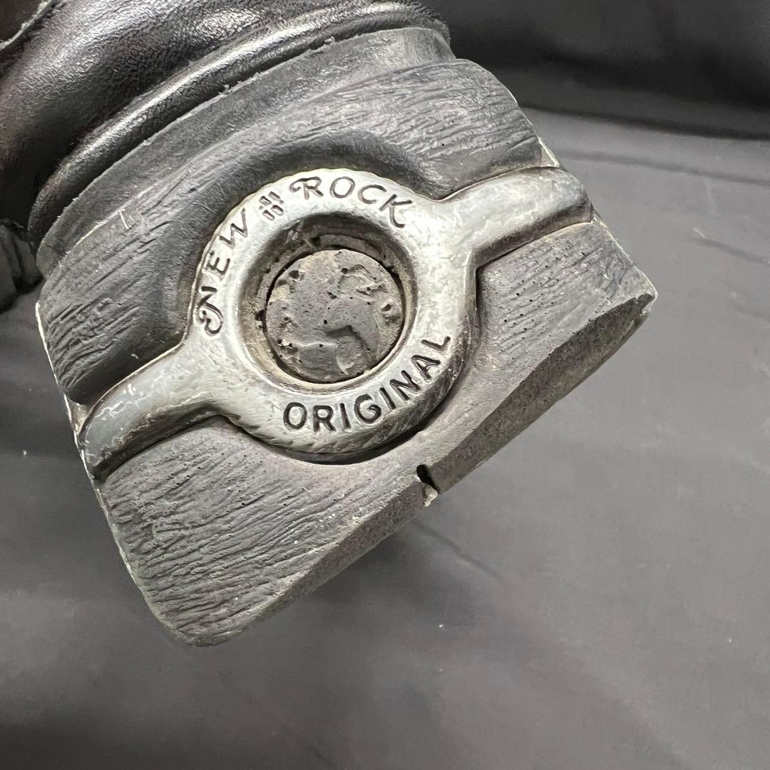 健*介様 J2【used】NEW ROCK 厚底　スニーカー　本革　レザー　ブラ