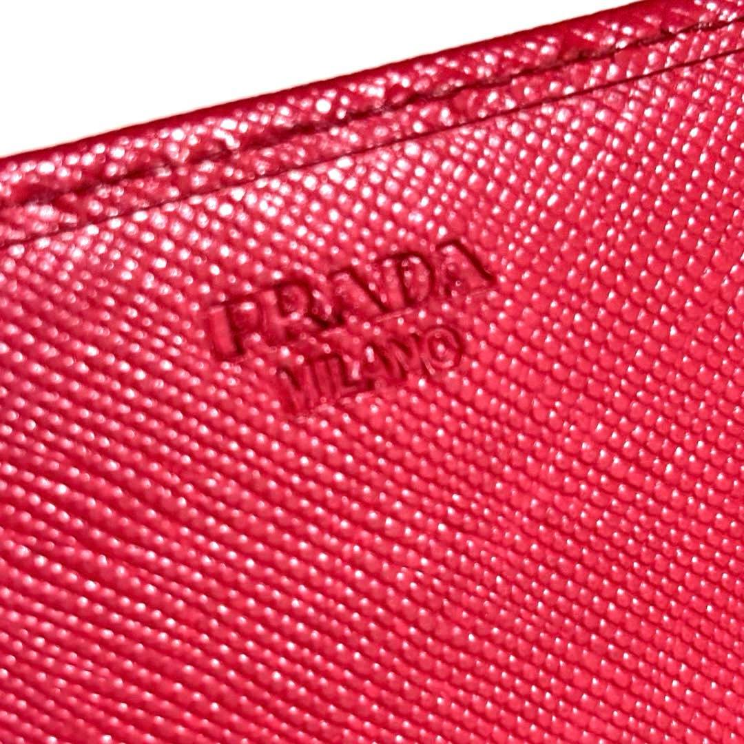 ✨極美品✨PRADA プラダ◆赤レッド◆サフィアーノレザー◆長財布◆ゴールドロゴ