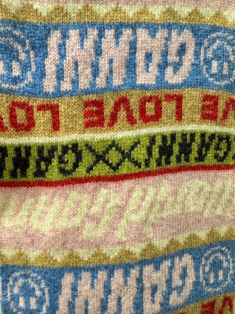 GANNI ロゴ入りマフラー マルチカラー