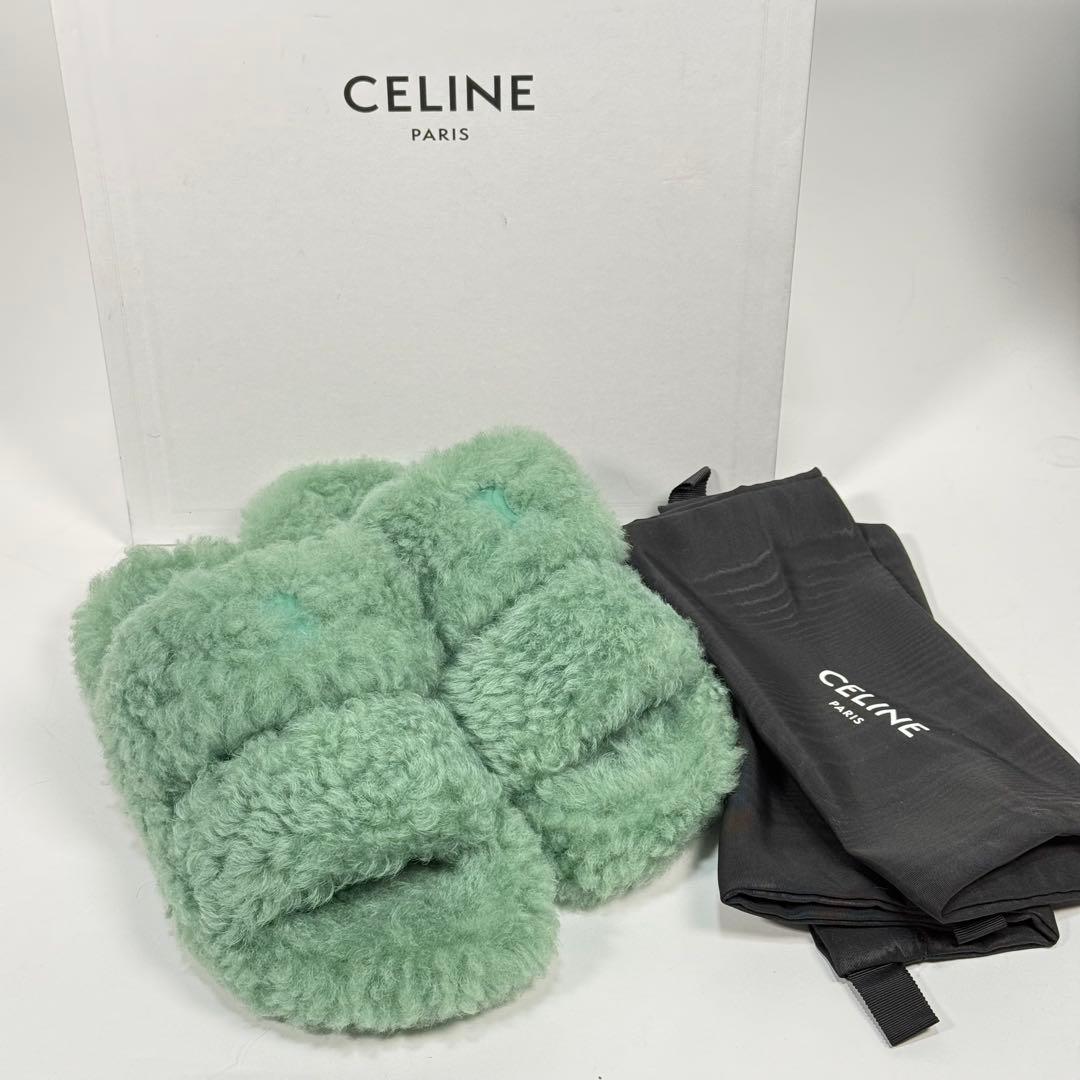 破格✨CELINE セリーヌ トリオンフ サンダル　ファースリッパ