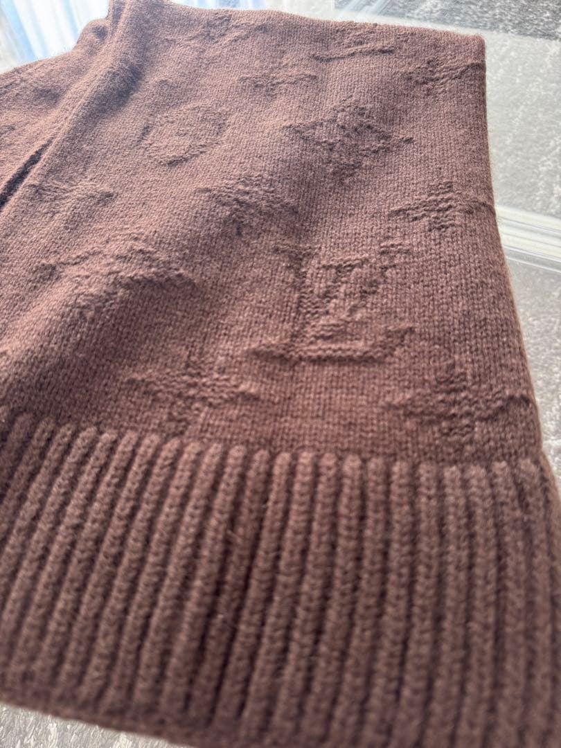 ルイ・ヴィトン カシミヤニットマフラー ユニセックス ブラウン