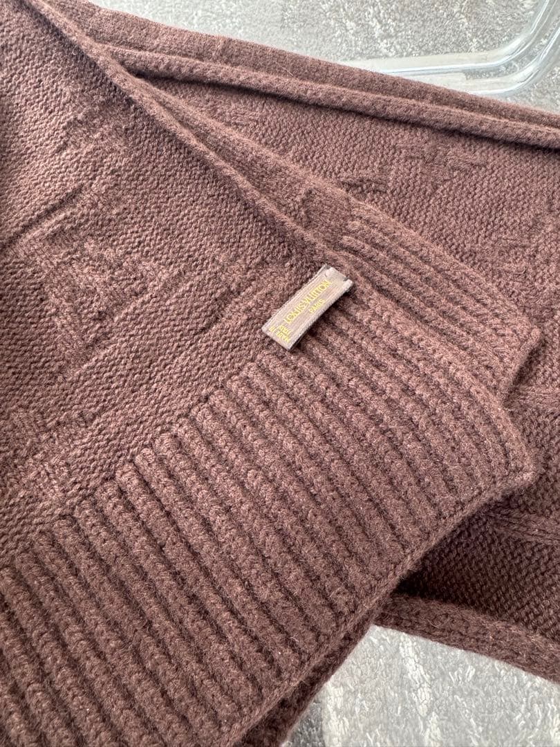 ルイ・ヴィトン カシミヤニットマフラー ユニセックス ブラウン