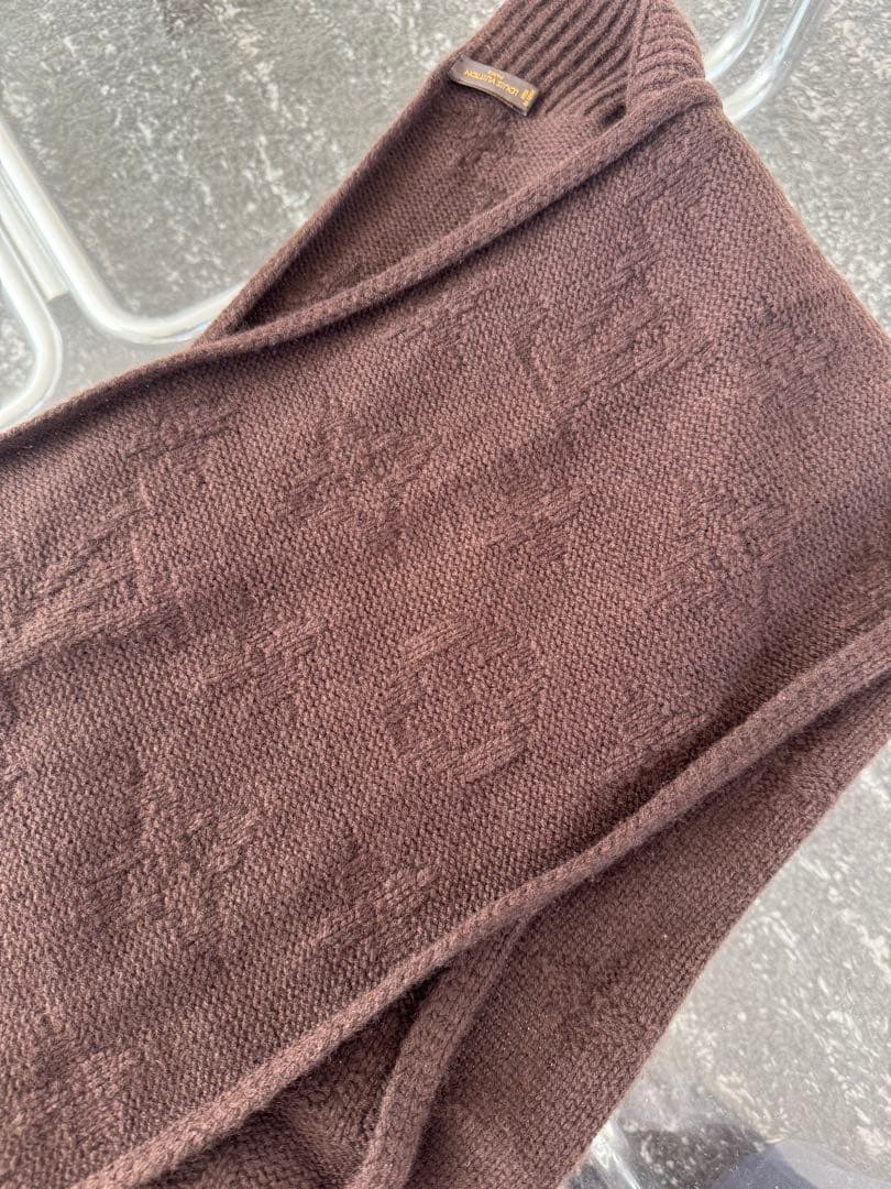 ルイ・ヴィトン カシミヤニットマフラー ユニセックス ブラウン