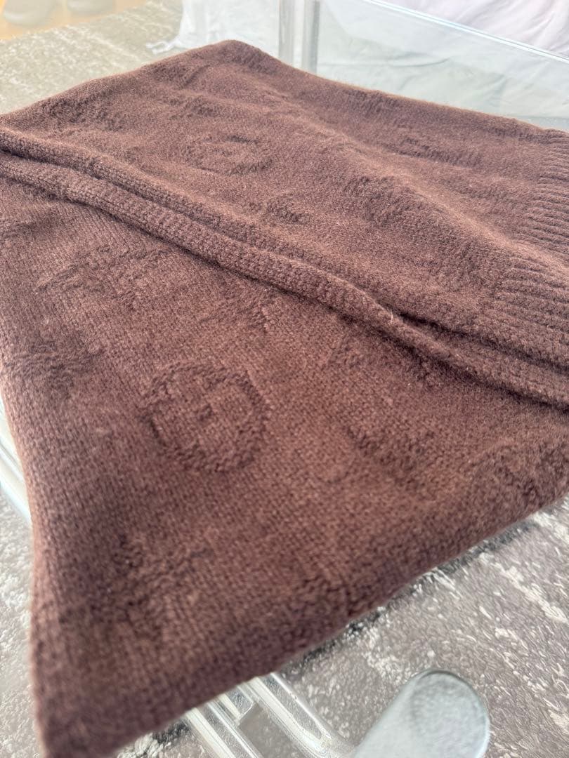 ルイ・ヴィトン カシミヤニットマフラー ユニセックス ブラウン