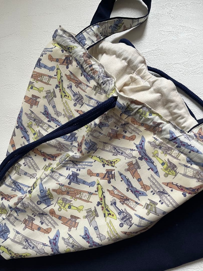 komi　リバティ　レッスンバック　体操着入れ　ハンドメイド