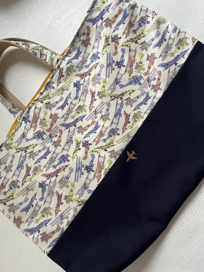 komi　リバティ　レッスンバック　体操着入れ　ハンドメイド