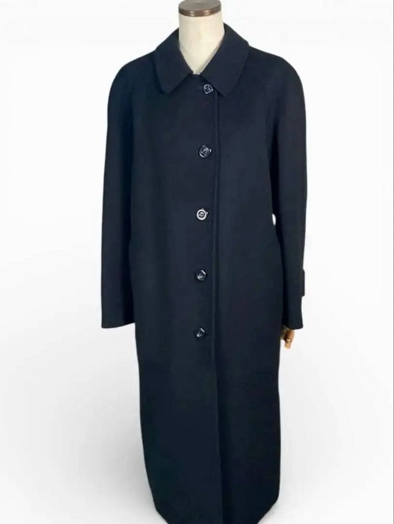 Burberrys ステンカラーコート カシミア混 ビンテージ 黒　M ウール