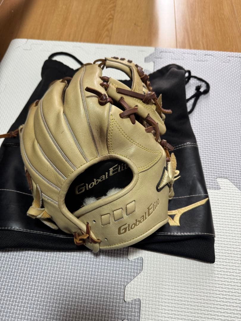 Global Elite 硬式グローブ ベージュ 収納袋付き