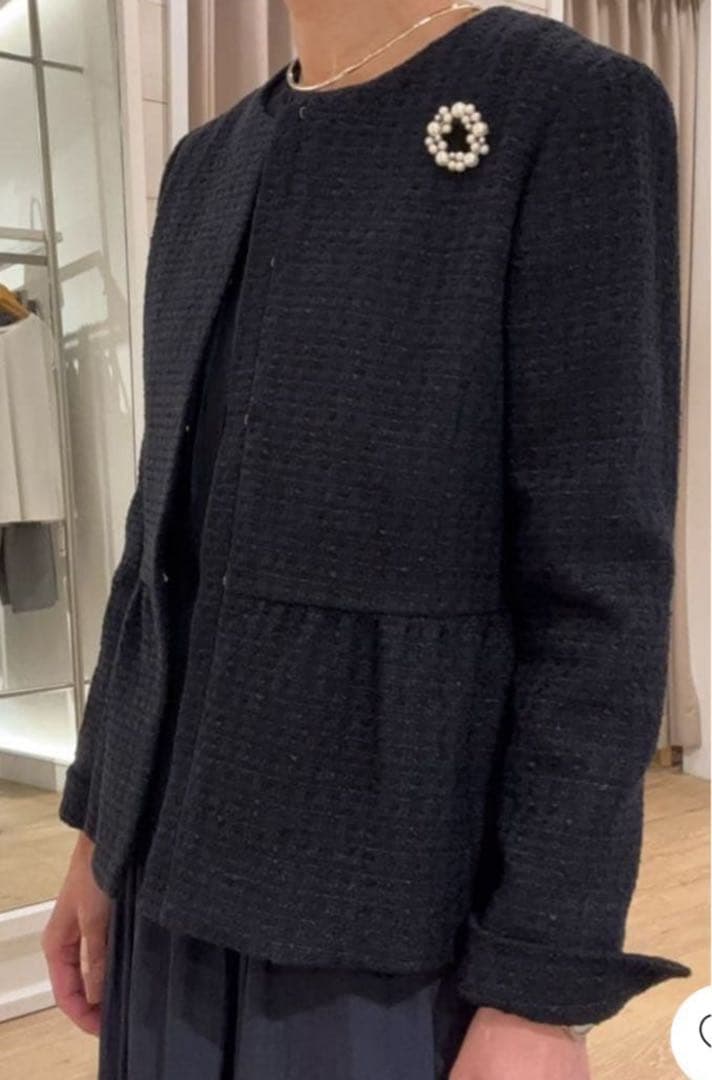 ノーリーズ ツィード ノーカラージャケット新品