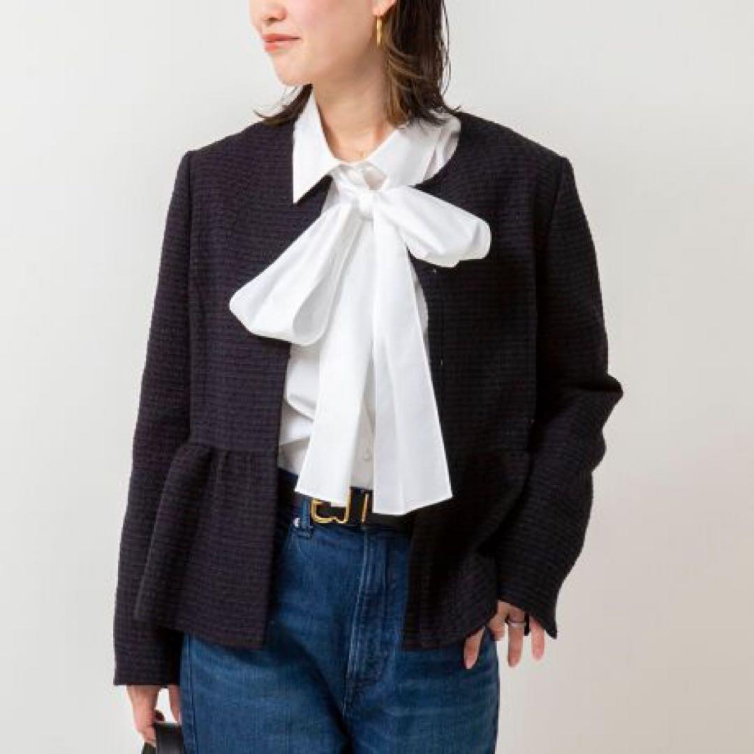 ノーリーズ ツィード ノーカラージャケット新品