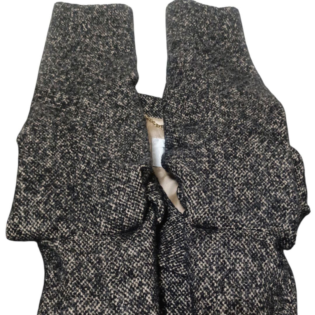 ✨Max Mara 白タグ ツイード アルパカ 絹 黒水晶ボタン ロングコート