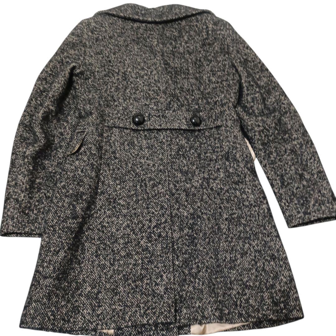 ✨Max Mara 白タグ ツイード アルパカ 絹 黒水晶ボタン ロングコート