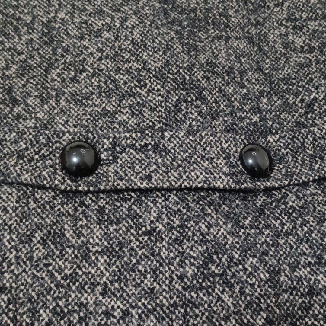 ✨Max Mara 白タグ ツイード アルパカ 絹 黒水晶ボタン ロングコート