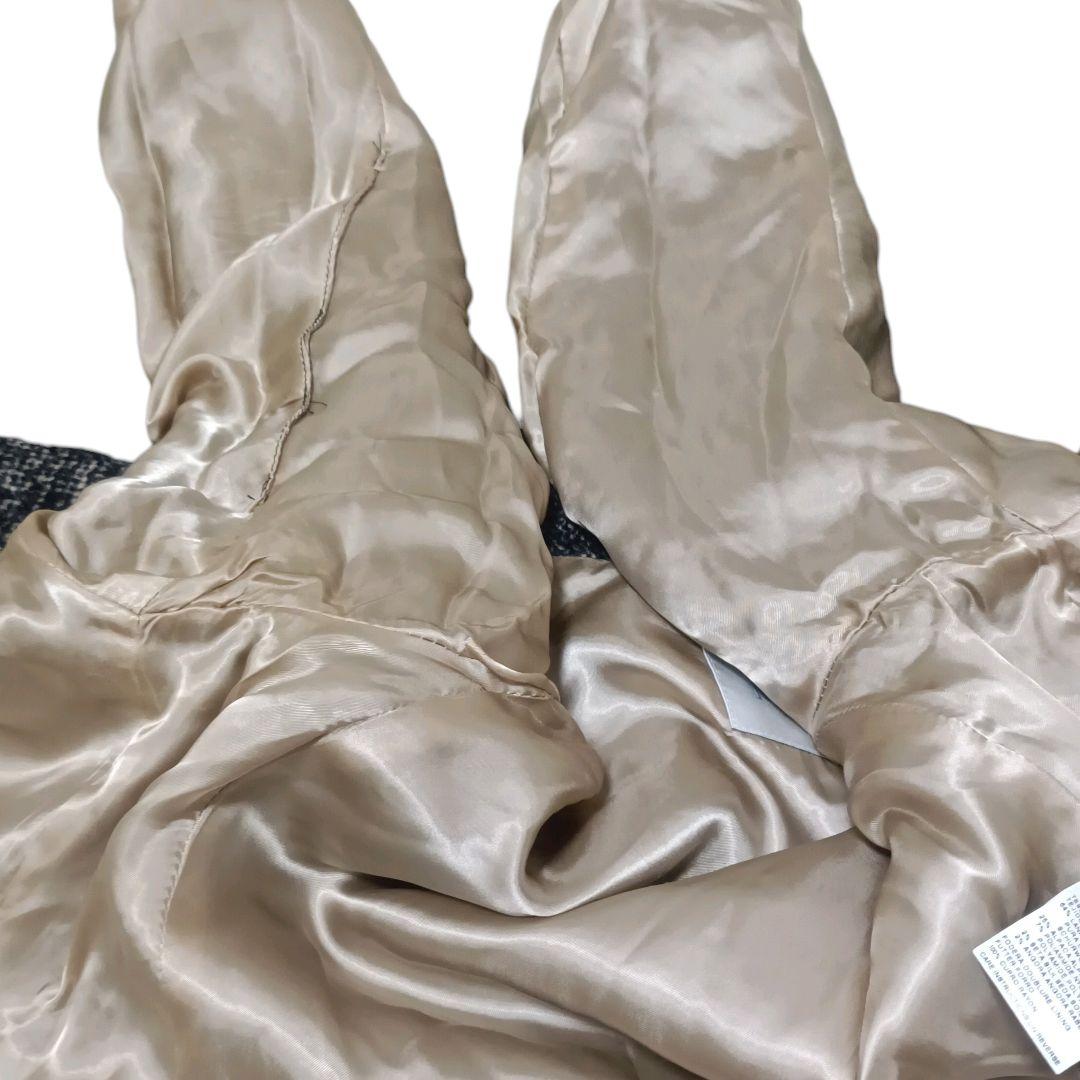 ✨Max Mara 白タグ ツイード アルパカ 絹 黒水晶ボタン ロングコート