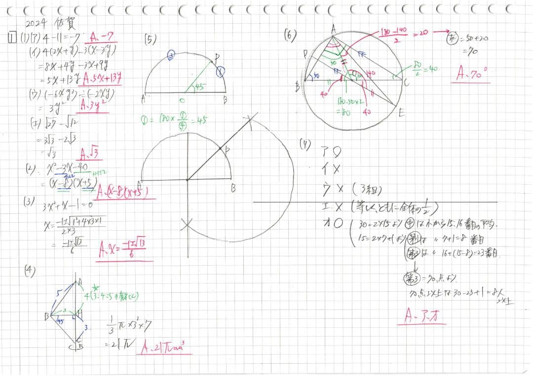 塾講師オリジナル数学解説 全問動画付 佐賀 公立高校入試 2022～25 過去問