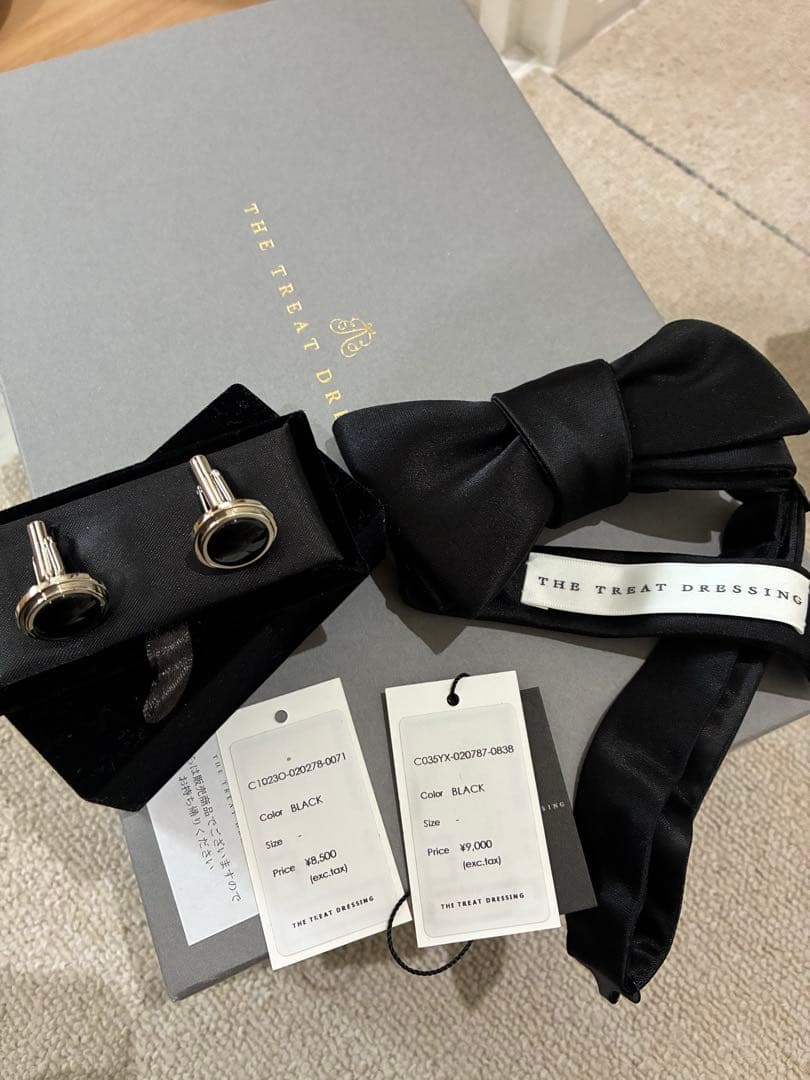 トリートドレッシング　カフス&蝶ネクタイ&チーフセット