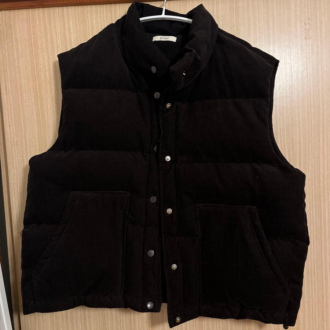 CANAL JEAN El mar コーデュロイパファーベスト ブラウン