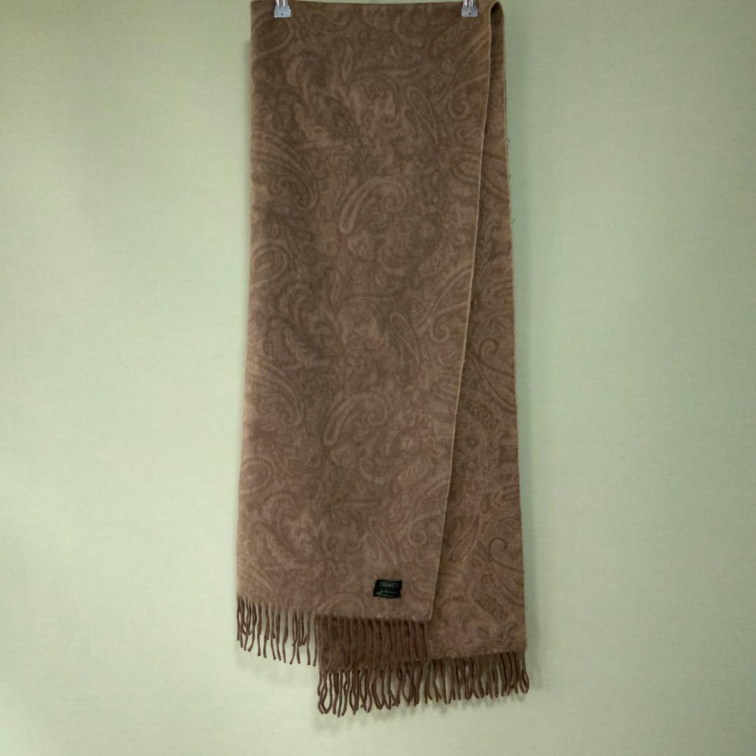 DRAKE‘S ドレイクス 大判 カシミヤストール イギリス製 ブラウン