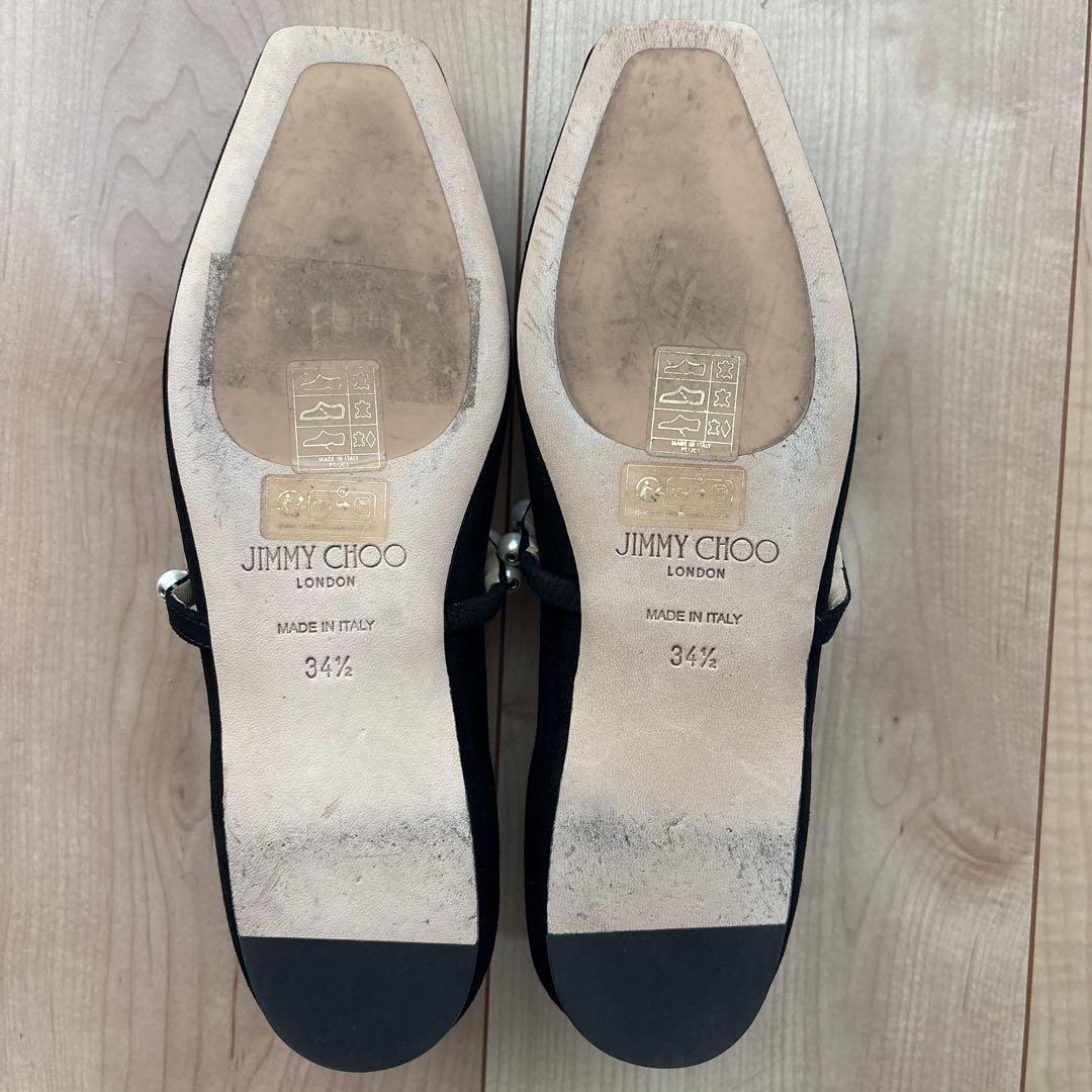 ジミーチュウ JIMMY CHOO パール スクエアトゥパンプス ブラック黒