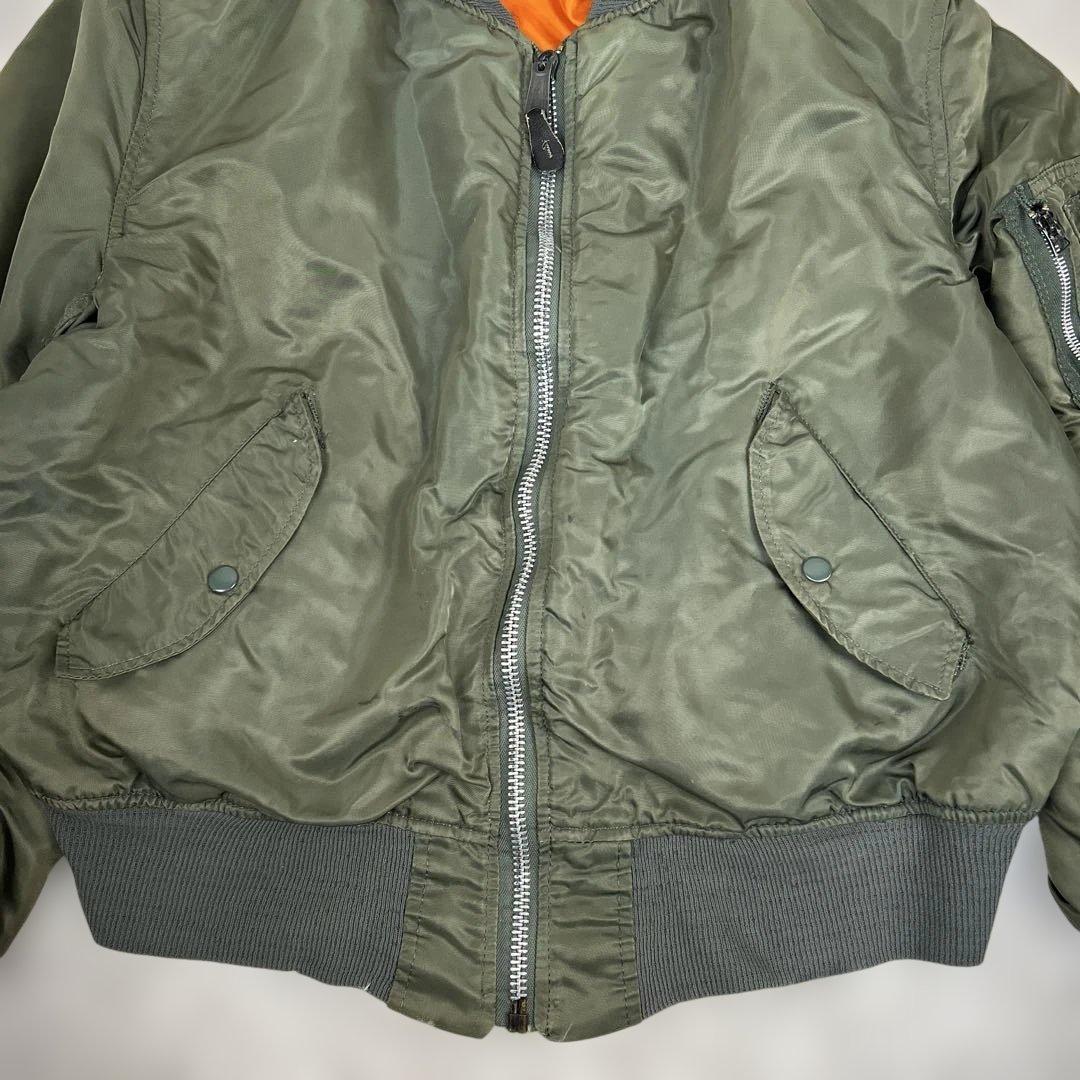 レア 80s USA製 ALPHA MA-1 フライトジャケット 三本線タグ L